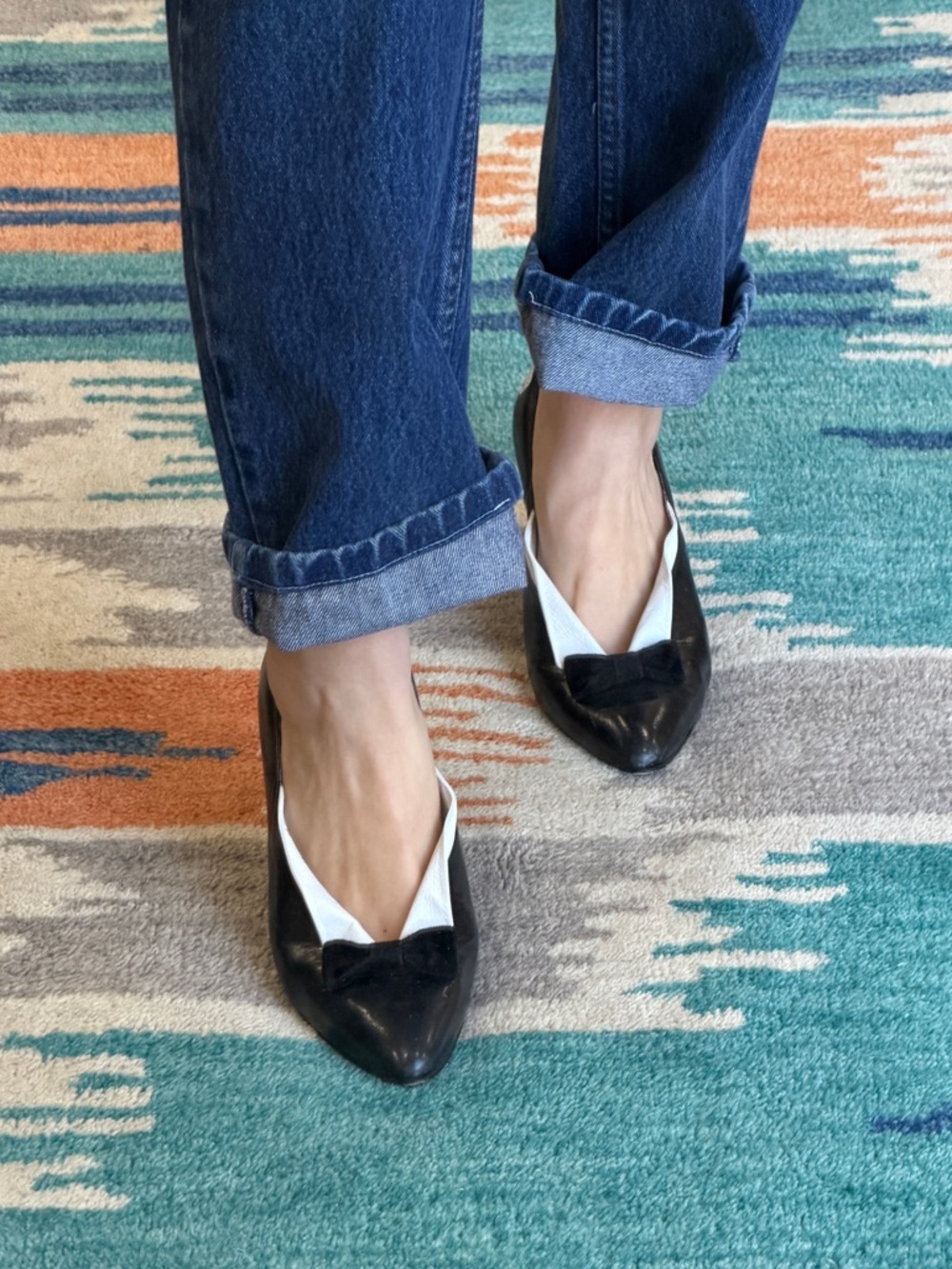 Vintage French Designer Tuxedo Pumps